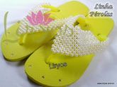 Alium Amarelo Neon c/ pérolas amarelas Cód. 301
