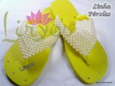 Alium Amarelo Neon c/ pérolas amarelas Cód. 301