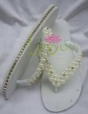Trancado em Perolas com pontos de Strass e Strass de swarovski