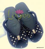 Alium laço preto com strass