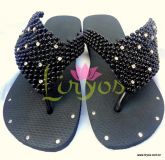 Alium preto com pontos de strass e pontos de luz