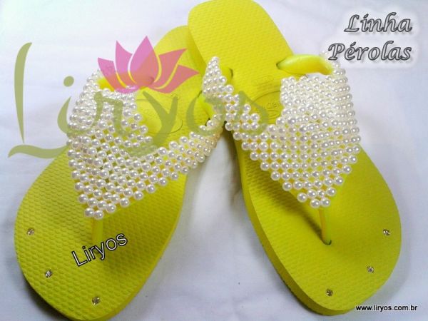 Alium Amarelo Neon c/ pérolas amarelas Cód. 301