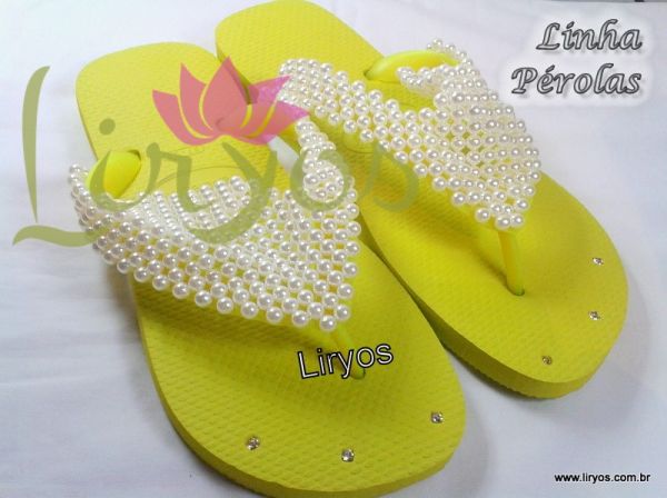 Alium Amarelo Neon c/ pérolas amarelas Cód. 301