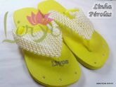 Alium Amarelo Neon c/ pérolas amarelas Cód. 301